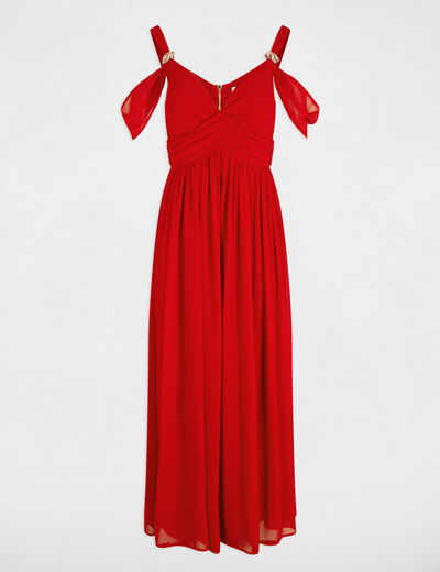 Robe longue rouge femme