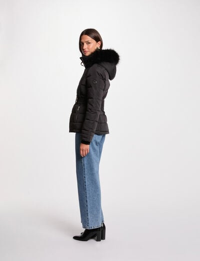 Doudoune &agrave; capuche noir femme
