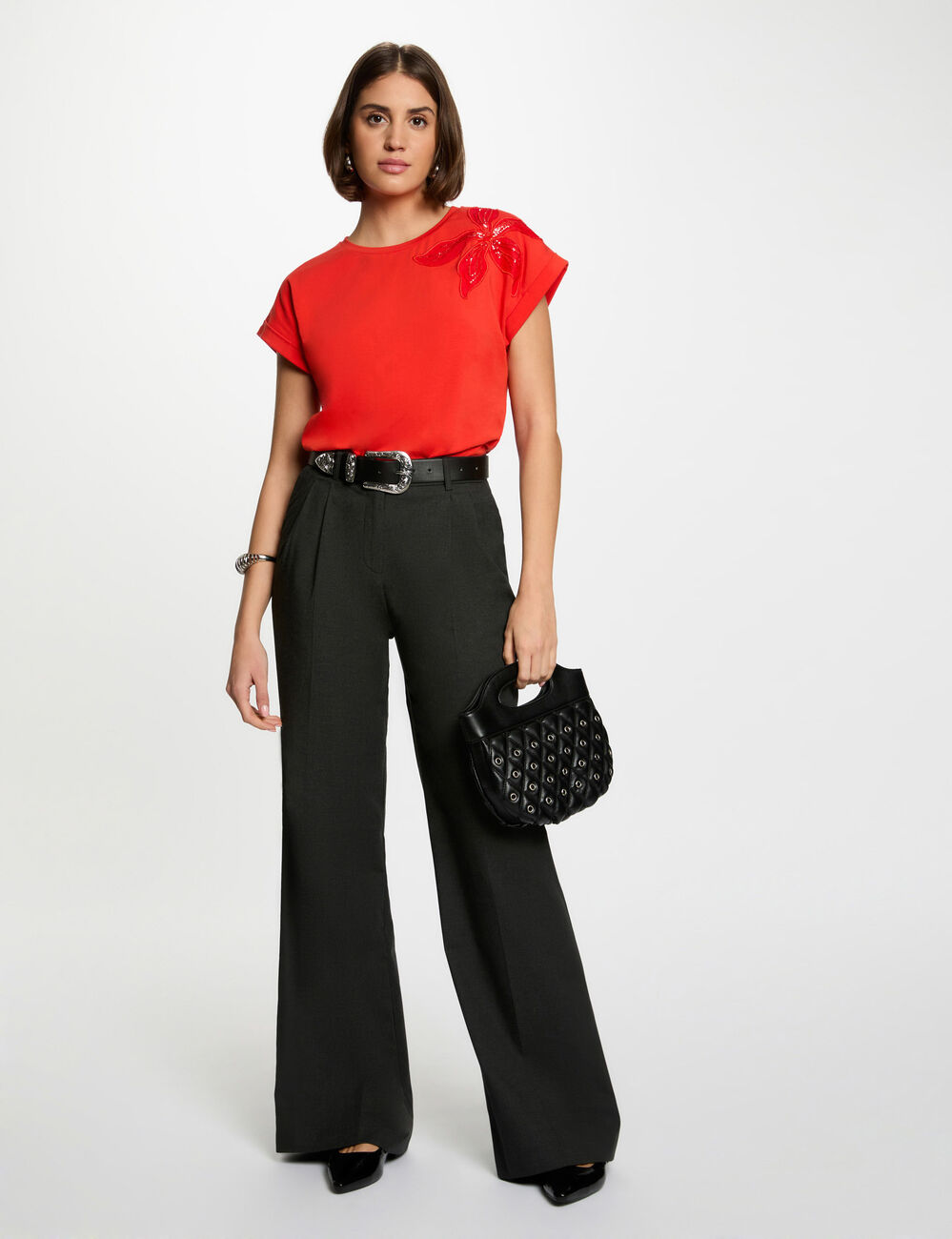 T-shirt manches courtes orange femme