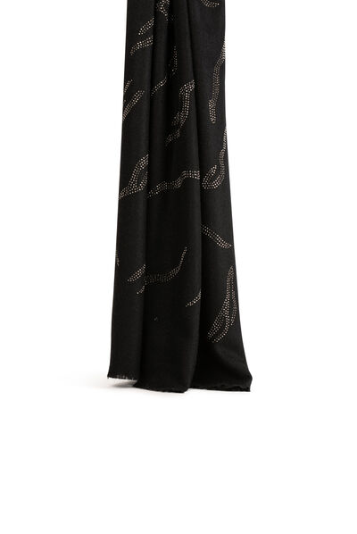 Foulard avec strass noir femme
