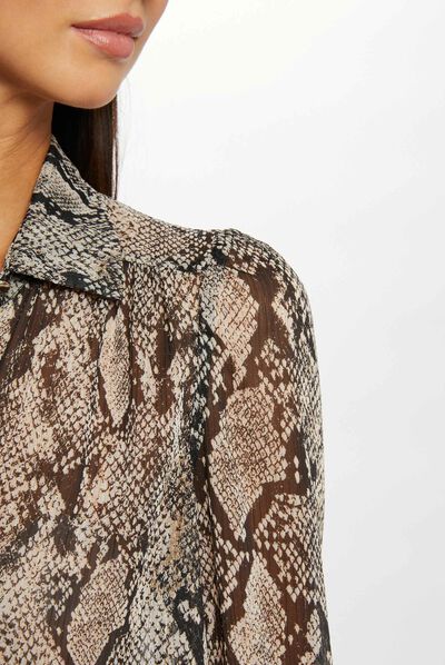 Chemise manches longues imprimé python multico femme