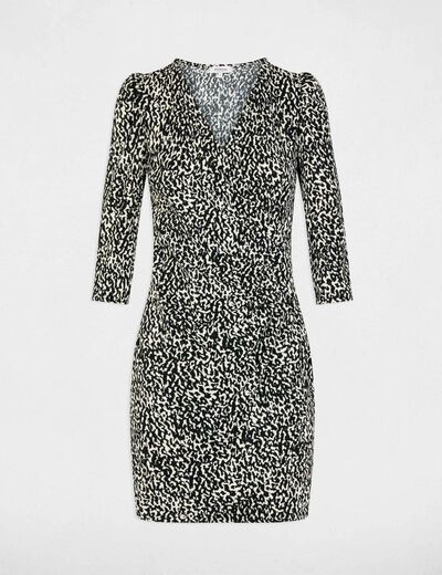 Robe courte ajust&eacute;e multicolore femme