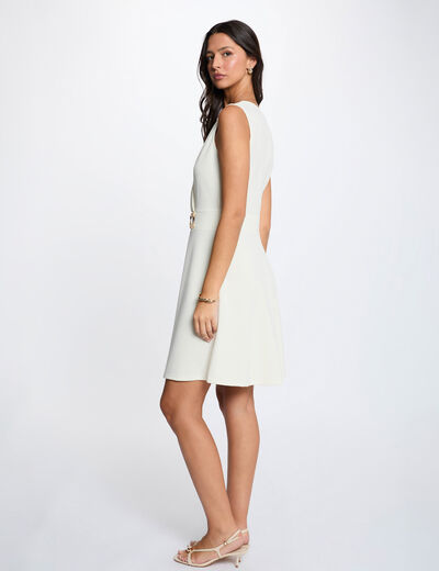 Robe courte cache coeur creme femme