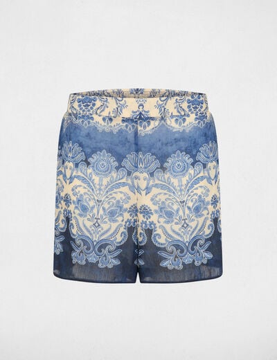 Short fluide imprim&eacute; multicolore femme