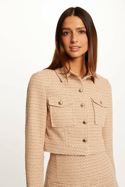 Veste droite boutonnée multico femme