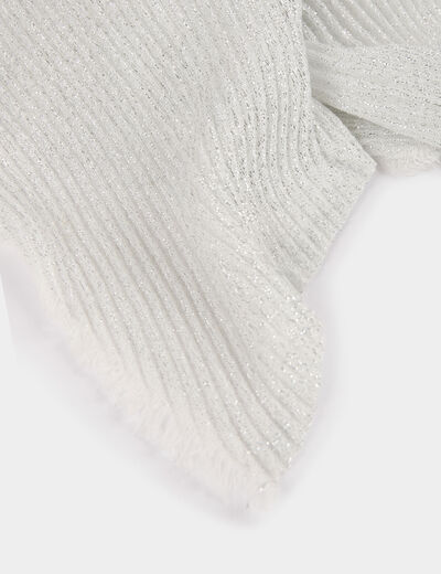 Foulard plissé fils métallisés couleur argent femme