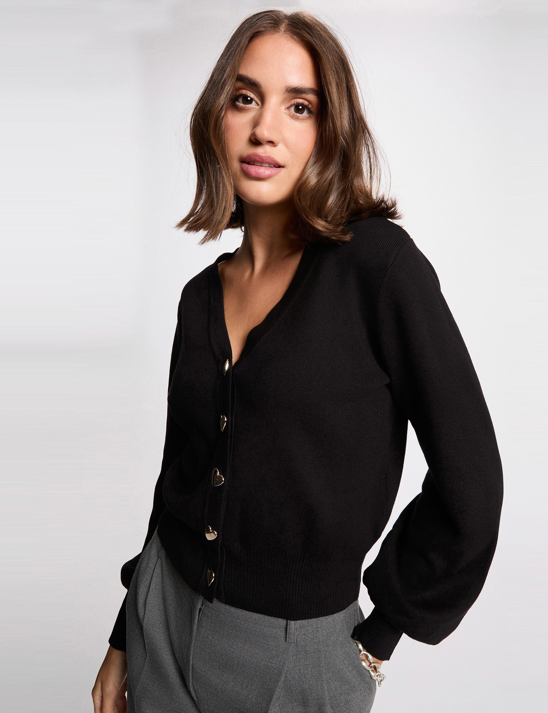 Gilet ajusté col v femme