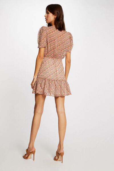 Robe ajustée imprimé végétal multico femme