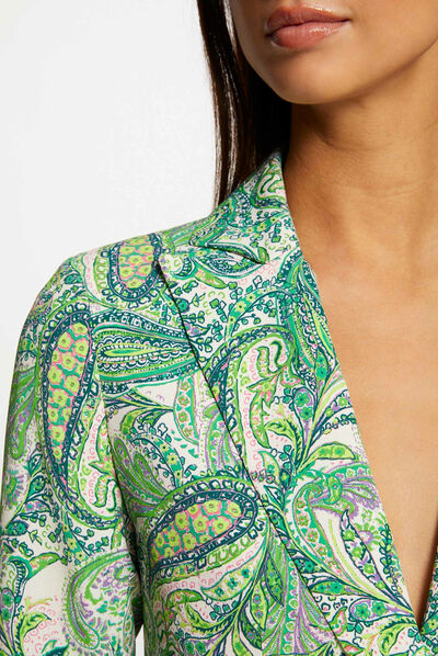 Veste cintrée fluide imprimé cachemire multico femme