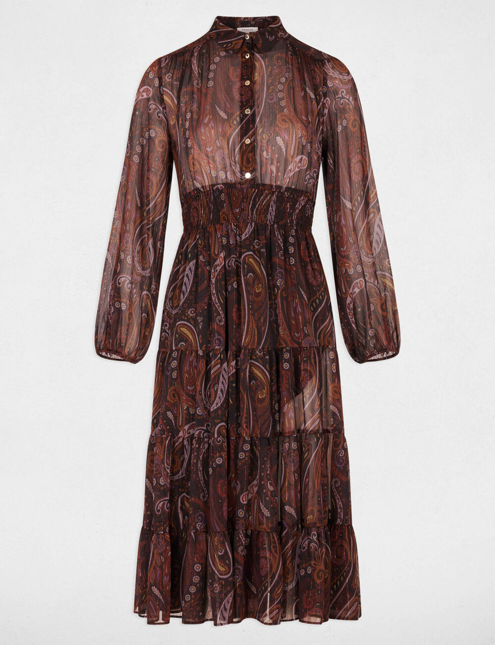 Robe longue voile multicolore femme