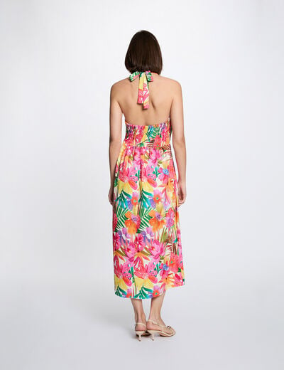 Robe fluide &agrave; motifs multicolore femme