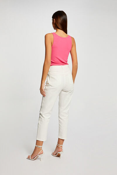 Débardeur avec bretelles à ornements rose femme