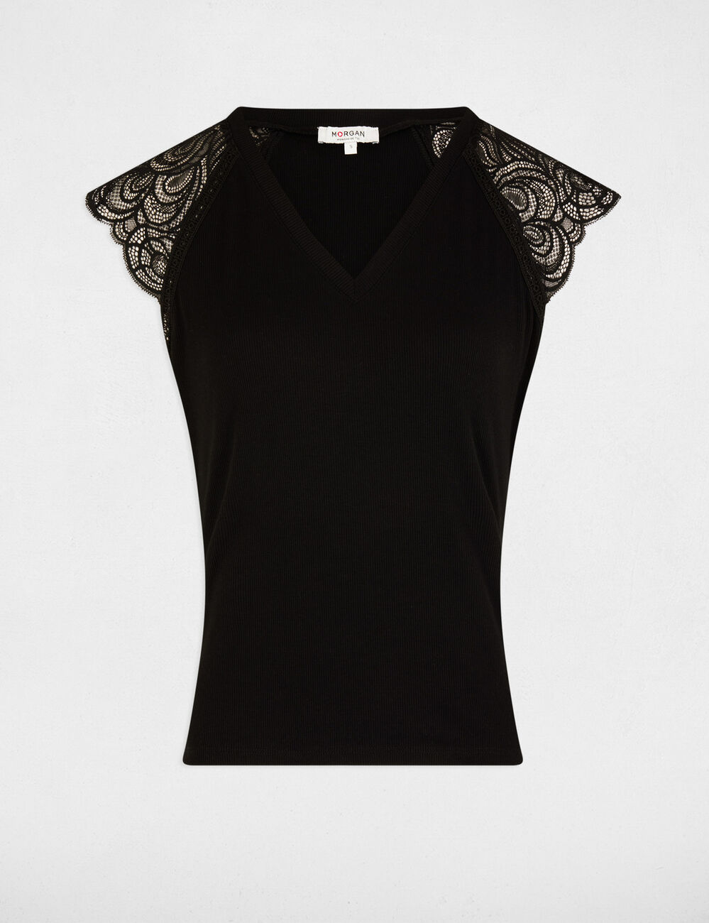 T-shirt manches courtes noir femme