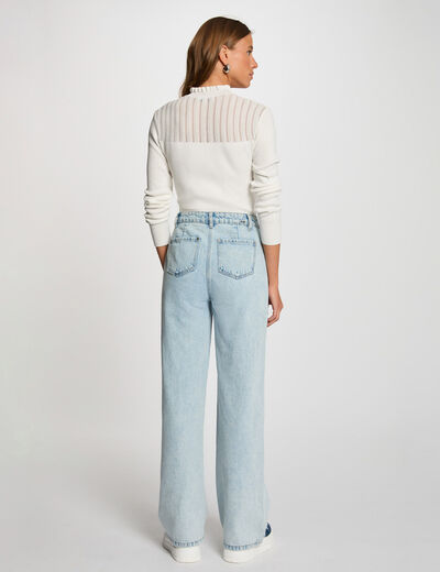 Pull col montant blanc femme