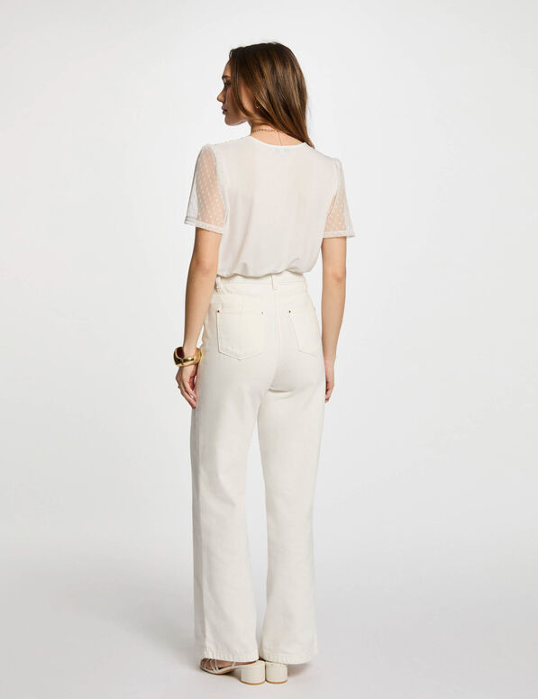 T-shirt manches courtes blanc femme