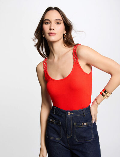 Débardeur sans manches orange femme