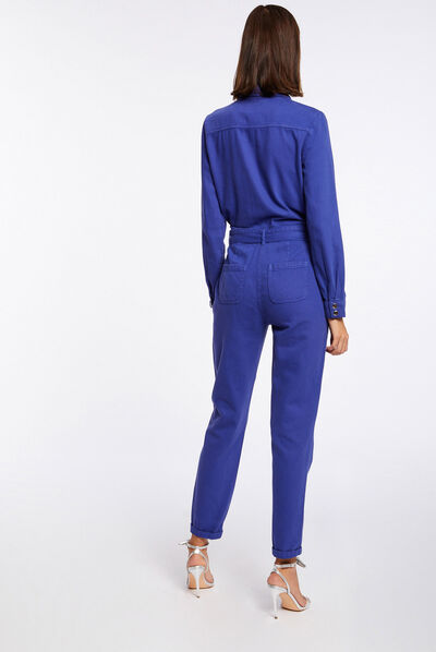 Combinaison droite avec volants violet femme