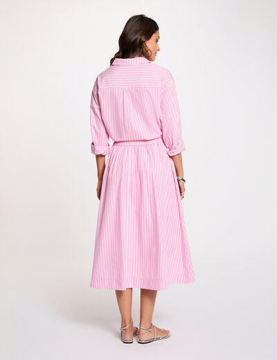 Chemise oversize &agrave; rayures rose femme