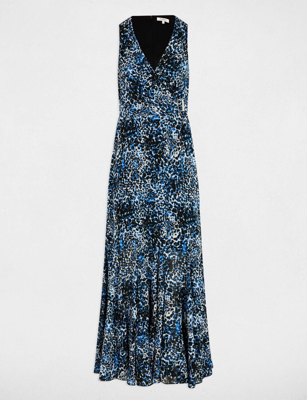 Robe longue droite imprimée multicolore femme