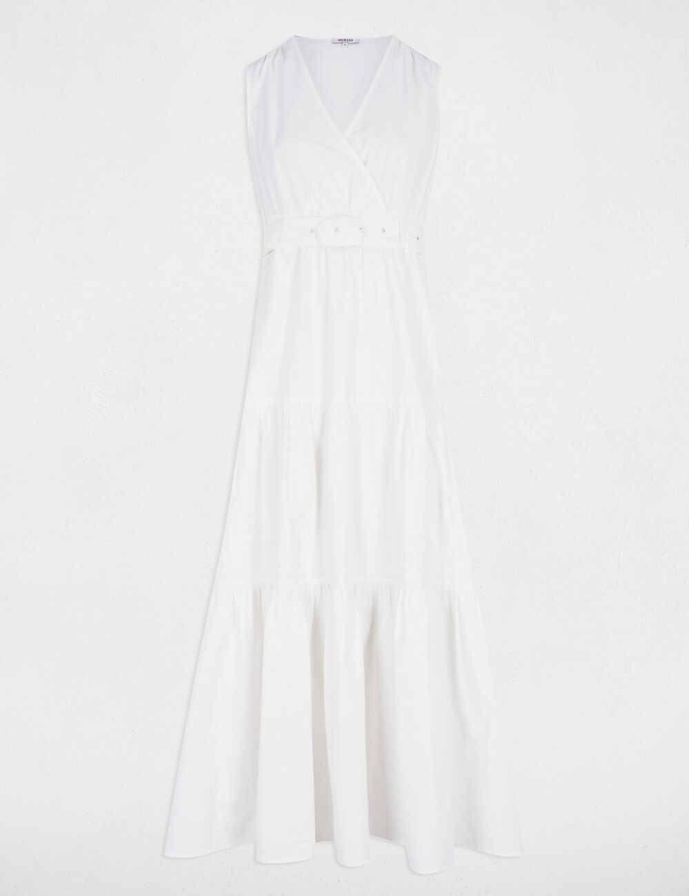Robe longue droite blanc femme