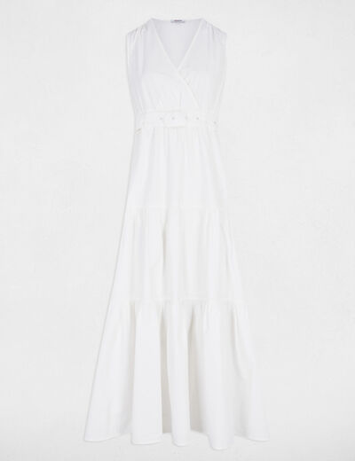 Robe longue droite blanc femme