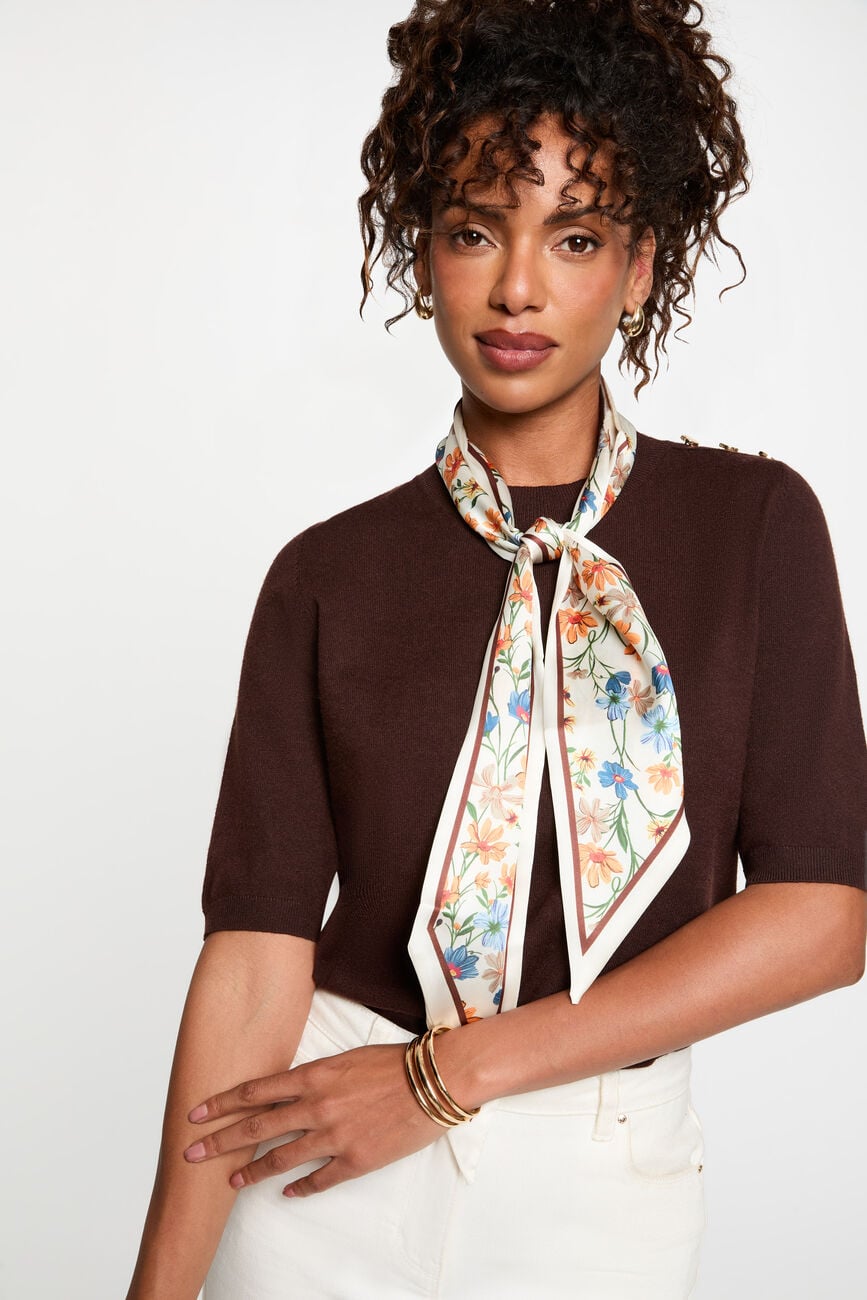 Foulard motif fleuri multicolore femme