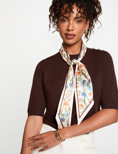 Foulard motif fleuri multicolore femme