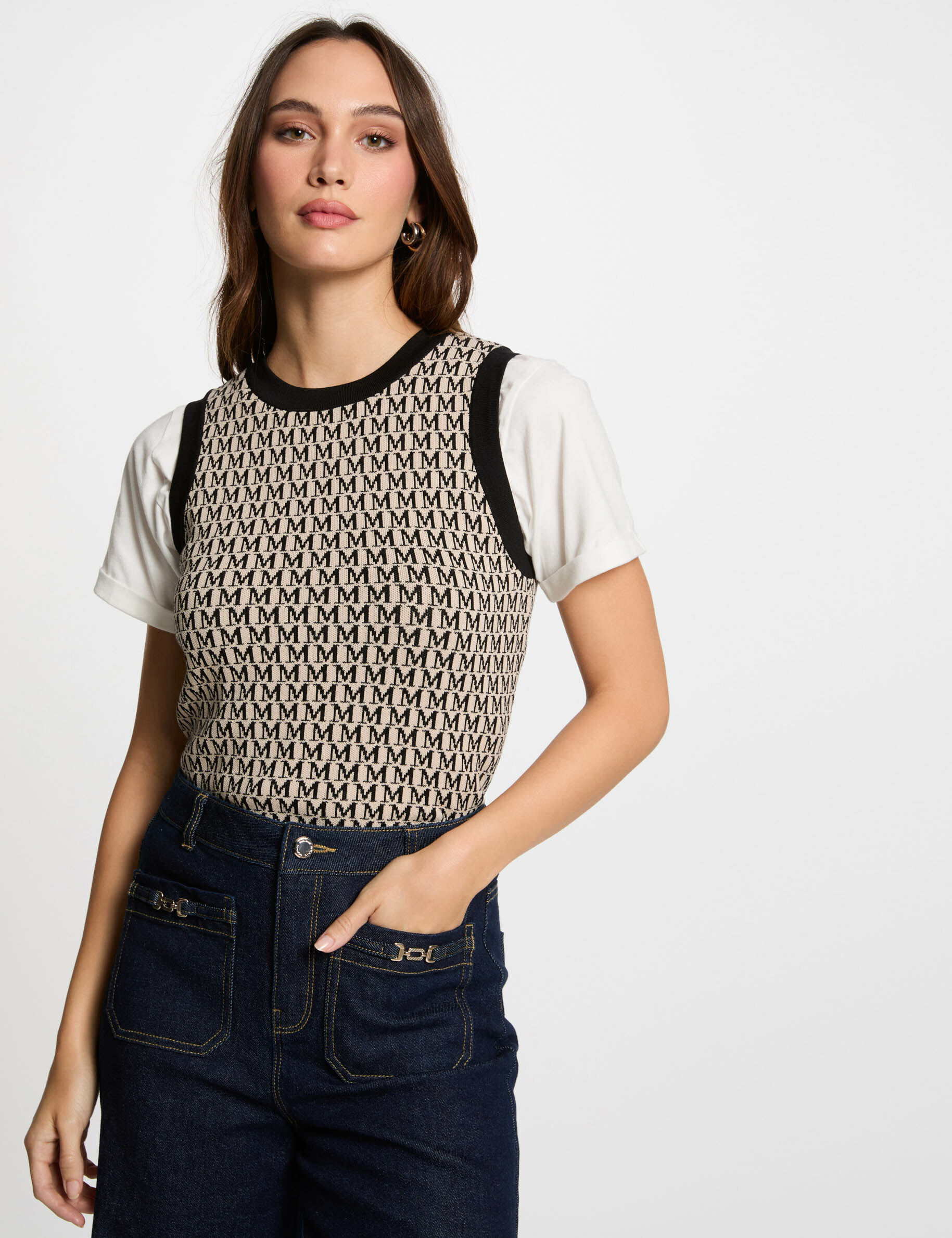 Pull sans manches imprimé - Morgan - Modalova