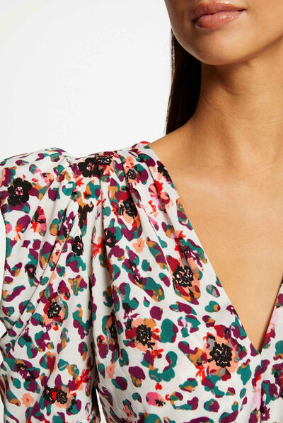 T-shirt manches courtes imprimé floral multico femme
