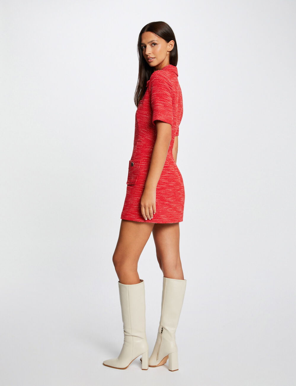 Robe cintr&eacute;e zipp&eacute;e manches courtes multico femme