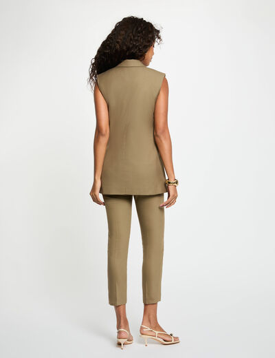 Blazer sans manches vert kaki femme
