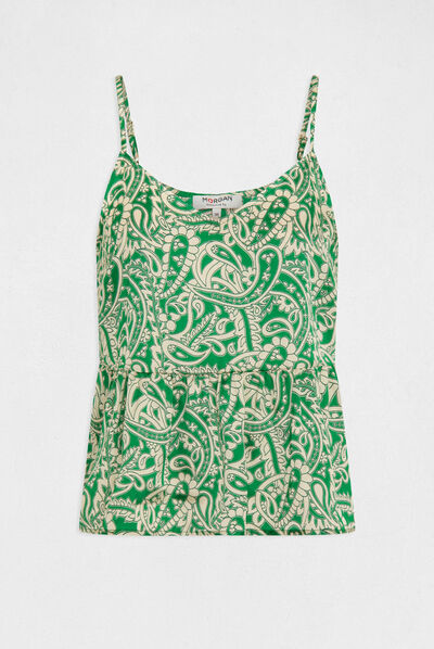 Blouse bretelles fines imprimé cachemire multico femme