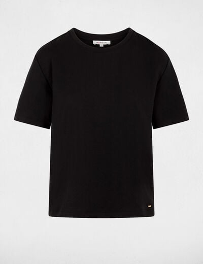 T-shirt col rond noir femme