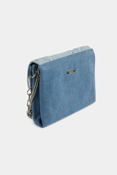 Sac pochette en jean avec clous jean femme