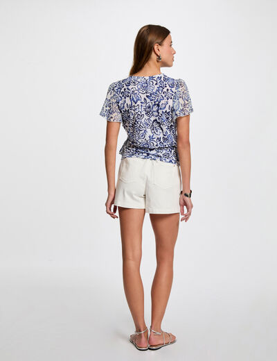T-shirt manches courtes multicolore femme