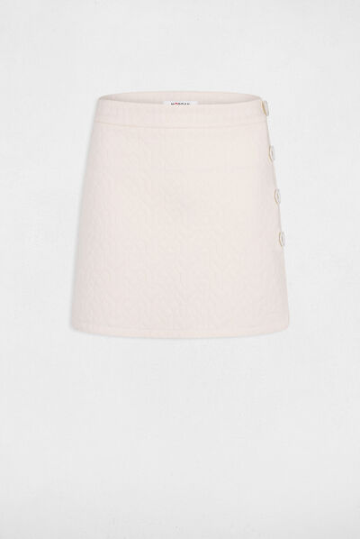 Jupe portefeuille aspect matelassé ecru moyen femme