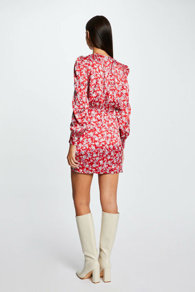 Robe cintrée drapée imprimé floral multico femme