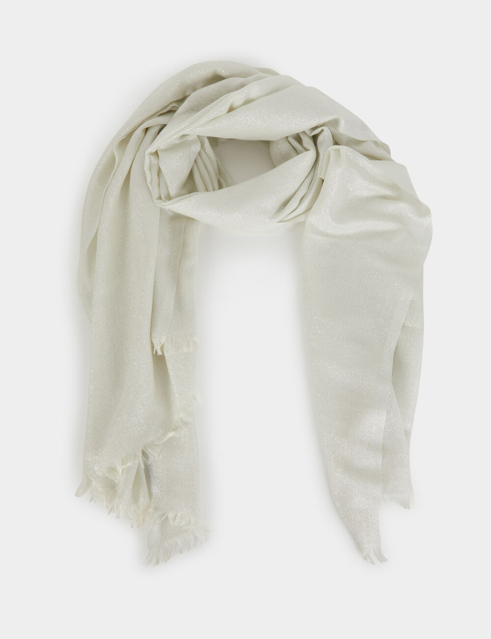 Foulard fils m&eacute;tallis&eacute;s ivoire femme