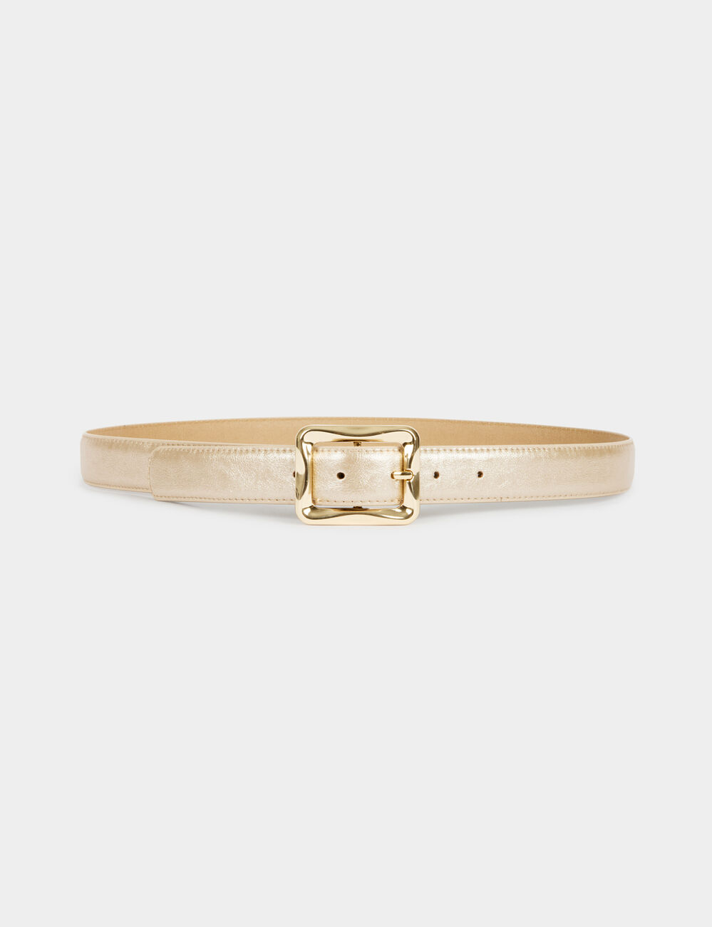 Ceinture fine boucle beige femme