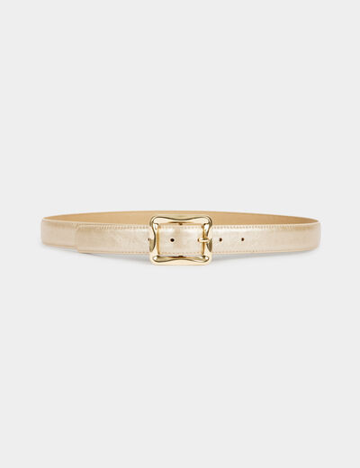 Ceinture fine boucle beige femme