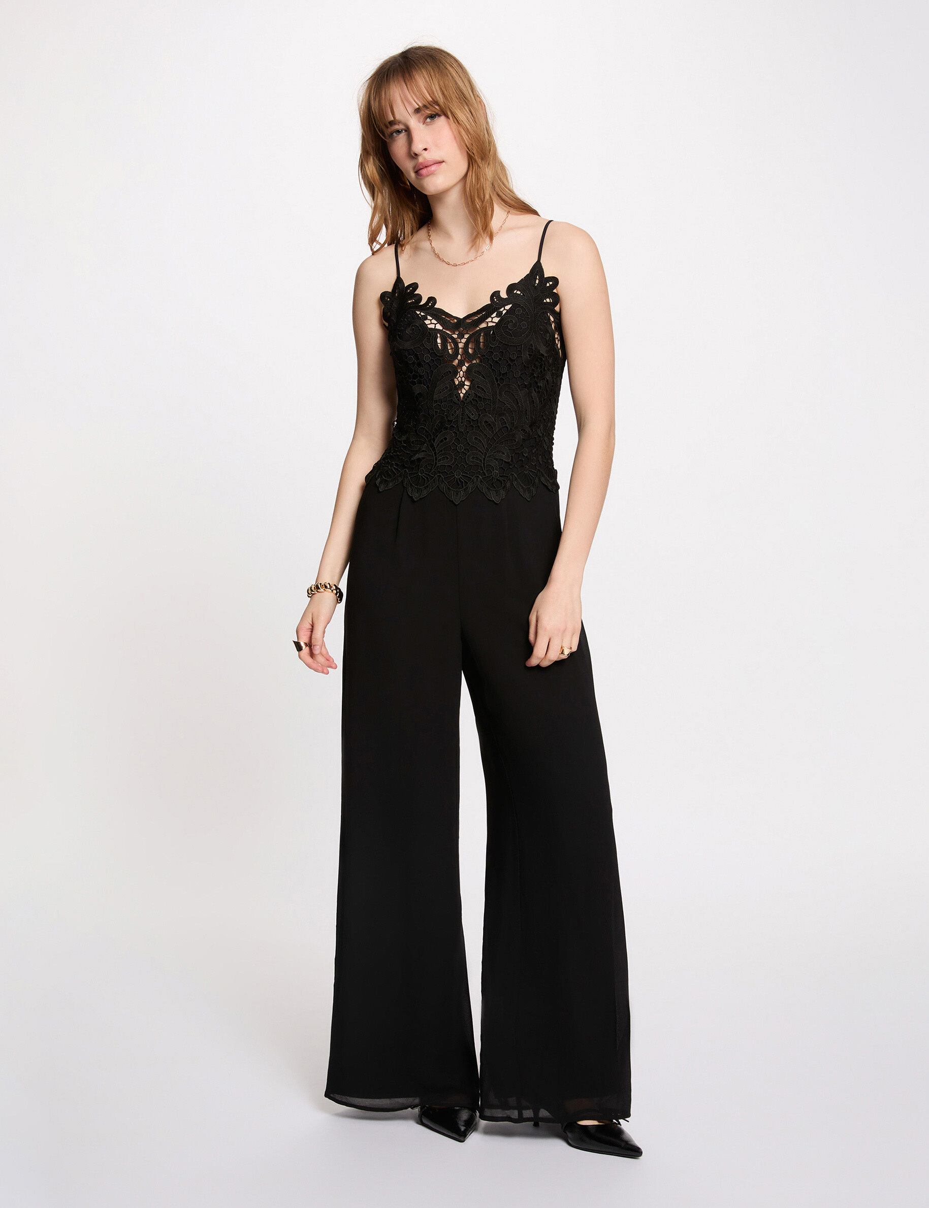 Combinaison dentelle col v femme - vue 1