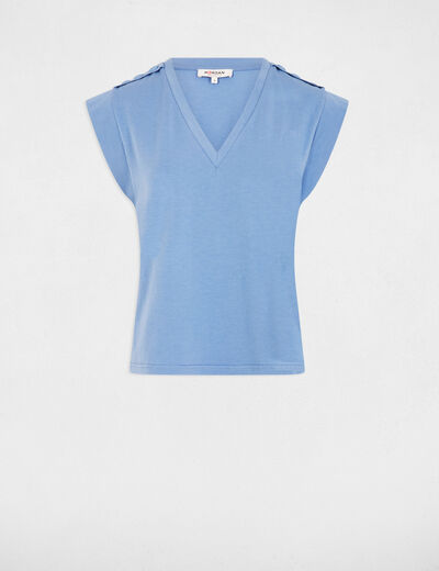 T-shirt manches courtes bleu gris femme
