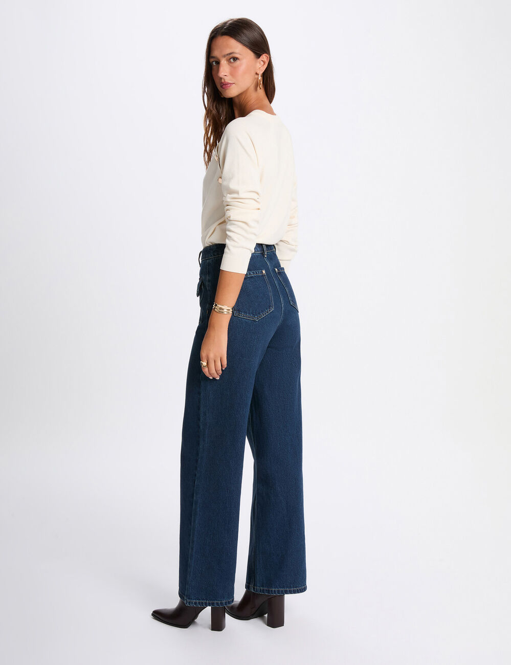 Pull fin ajust&eacute; ivoire femme