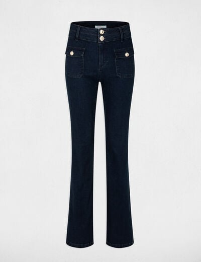 Jeans bootcut taille haute denim brut femme