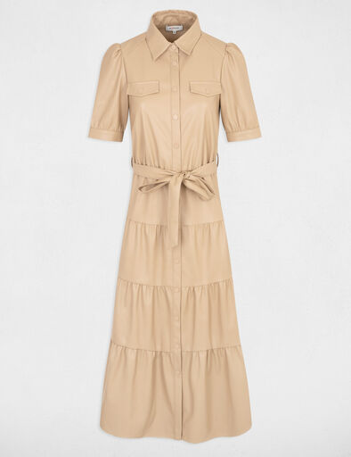 robe longue simili cuir camel femme Robe longue simili cuir camel femme