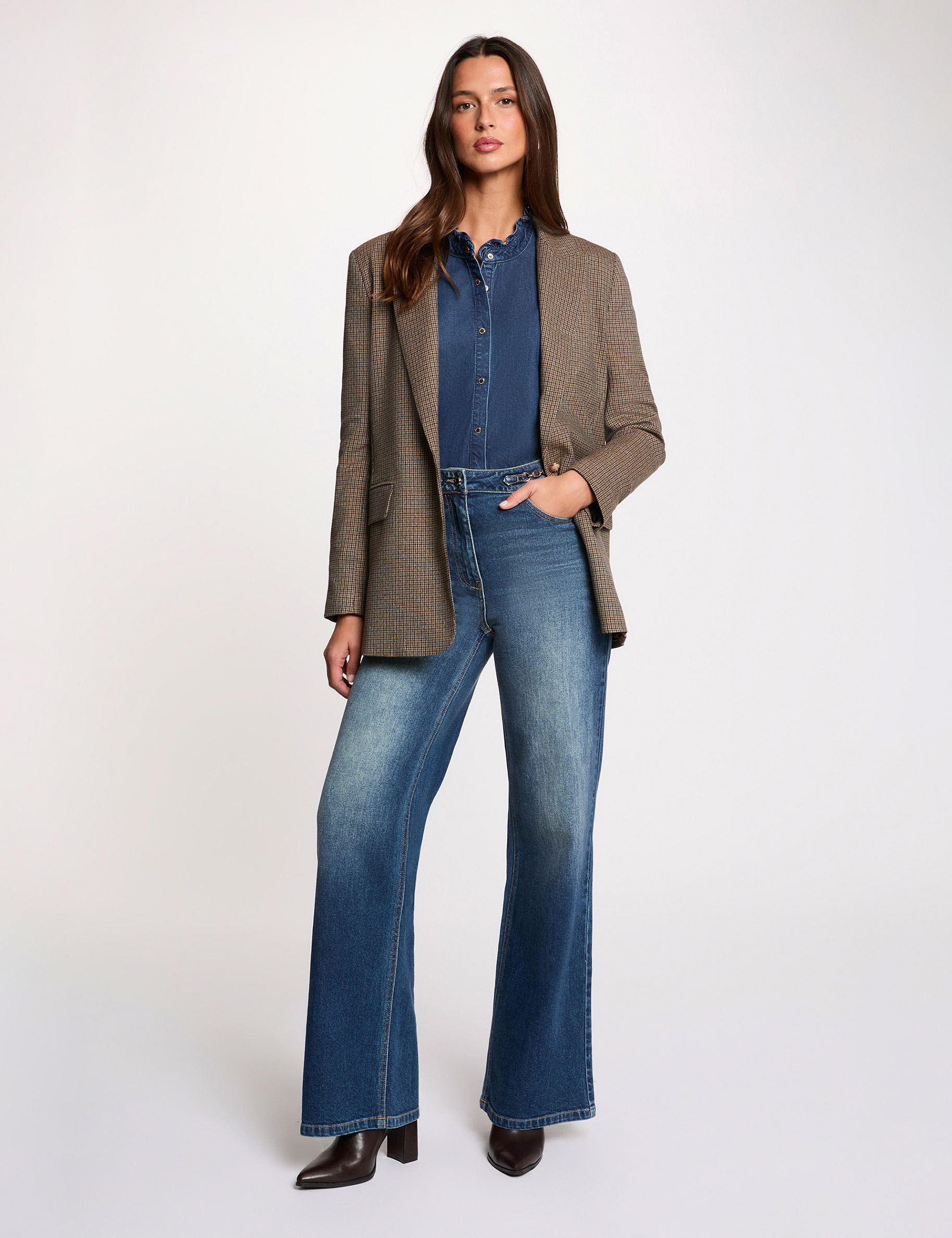 Veste droite col tailleur femme