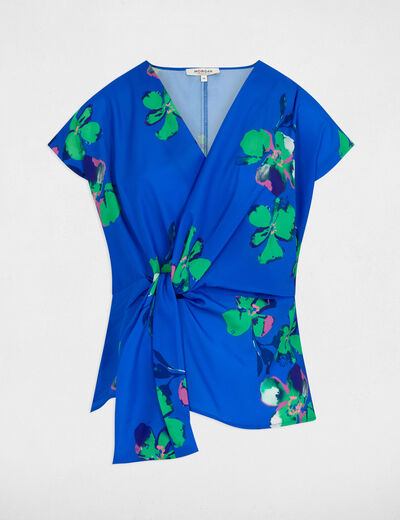 Blouse manches courtes multicolore femme