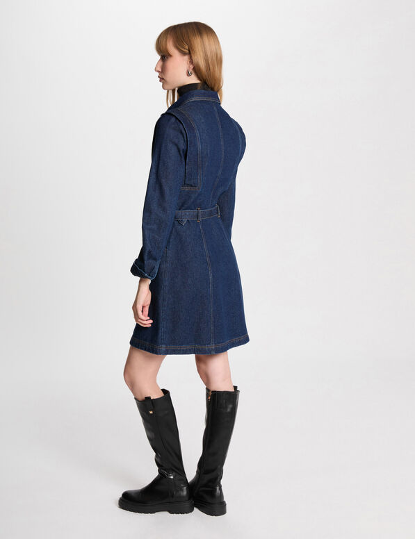 robe ajustee boutonnee en jean denim brut femme Robe ajustée boutonnée en jean denim brut femme