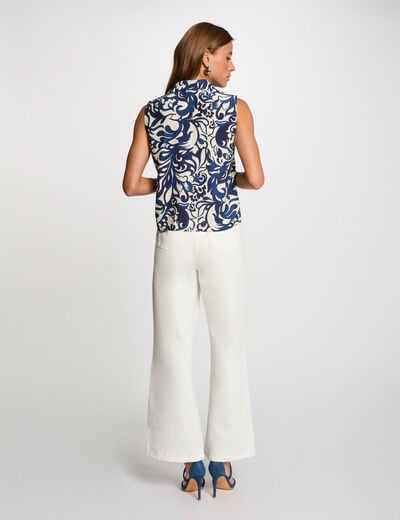 Chemise sans manches imprimée multicolore femme
