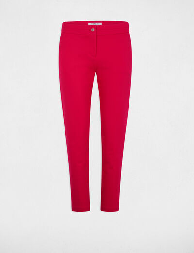 Pantalon cigarette à pinces rose framboise femme